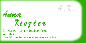 anna kiszler business card